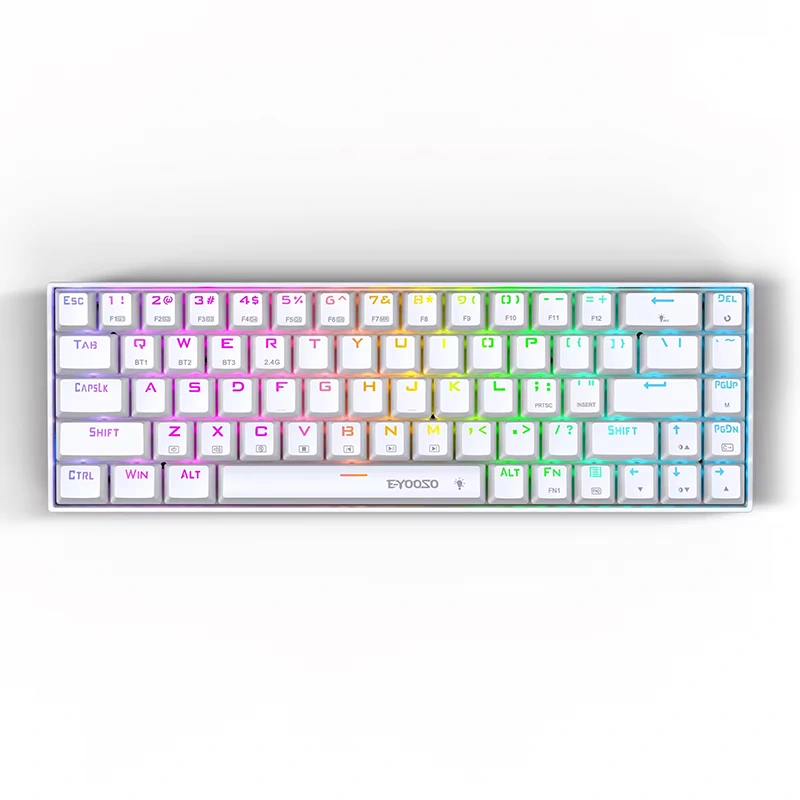 68 Key RGB ahokore BT 2.4GHz Mechanical Gaming papapātuhi